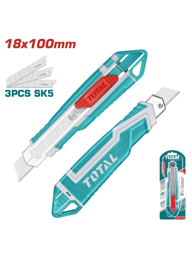 NAVAJA BISTURÍ RETRACTIL DE MANO 18mm THT511836 TOTAL TOOLS