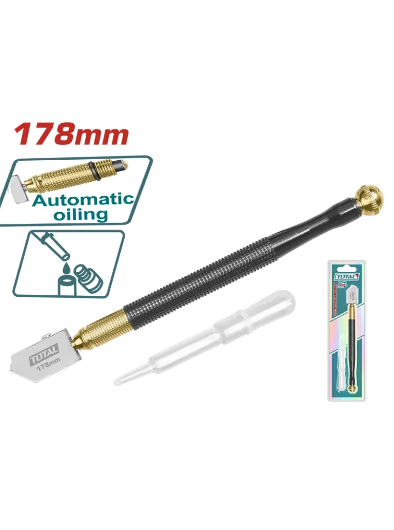 CORTA VIDRIO CON MANGO DE METAL THT561781 TOTAL TOOLS