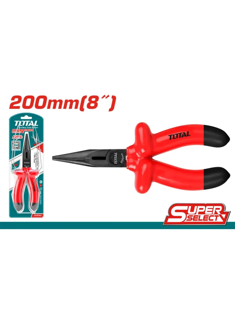 ALICATE AISLADO DE 1000V 8" PINZA DE PUNTA THTIP381 TOTAL TOOLS