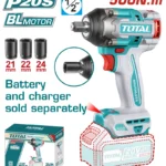 LLAVE DE IMPACTO INALÁMBRICA DE 20V 1/2" CON 3 COPAS TIWLI20501 TOTAL TOOLS