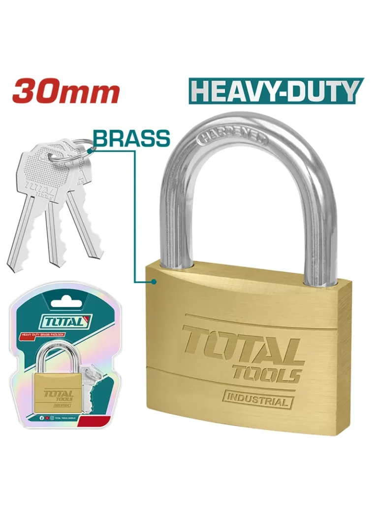 CANDADO DE COBRE DE 30mm CON 3 LLAVES TLK32302 TOTAL TOOLS