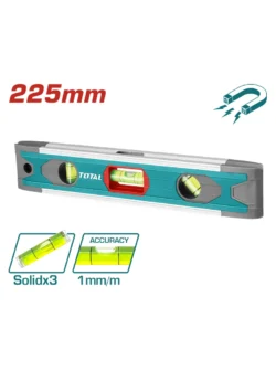 NIVEL TORPEDO DE TRES GOTAS 9" TMT2235 TOTAL TOOLS