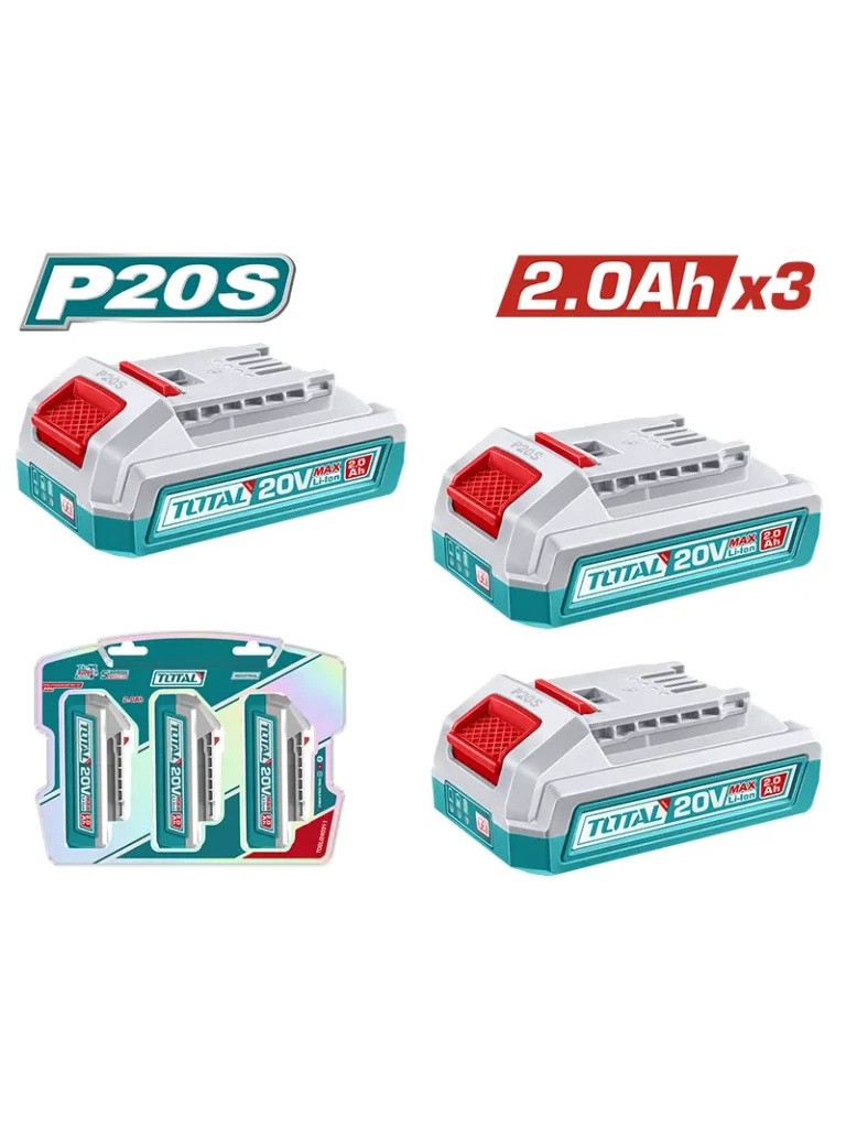 JUEGO DE BATERÍAS RECARGABLES DE 20V 2AH TOSLI240311 TOTAL TOOLS