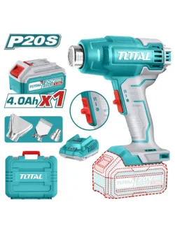 PISTOLA DE CALOR INALÁMBRICA CON 1 PILA 4 AH + CARGADOR UTBLI20025 TOTAL TOOLS