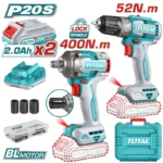 TALADRO INALÁMBRICO 3/8" DE ROTACIÓN + LLAVE INALÁMBRICA 20V 1/2" UTCKLI20271 TOTAL TOOLS