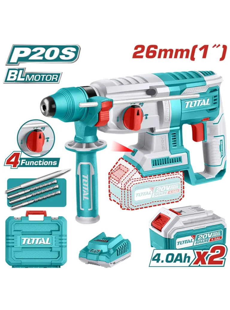 TALADRO INALÁMBRICO ROTOMARTILLO SDSPLUS 1" UTRHLI202287 TOTAL TOOLS