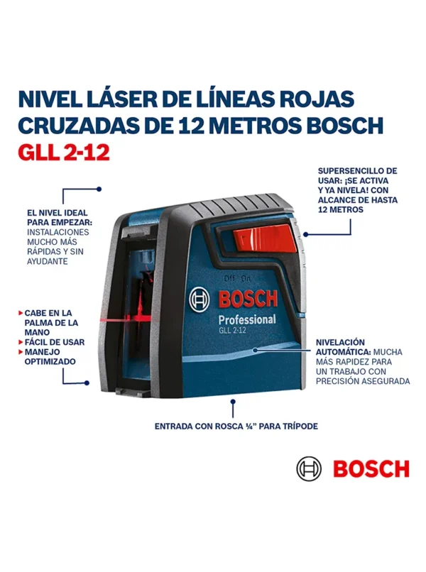 NIVEL LASER GLL 2-12 DE 12m COMBINADO BOSCH