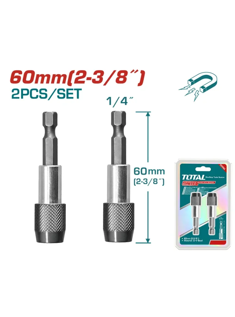 PORTA PUNTA MAGNETICA 1/4" X 2,3/8" X 2 UNIDADES TAC462601 TOTAL TOOLS
