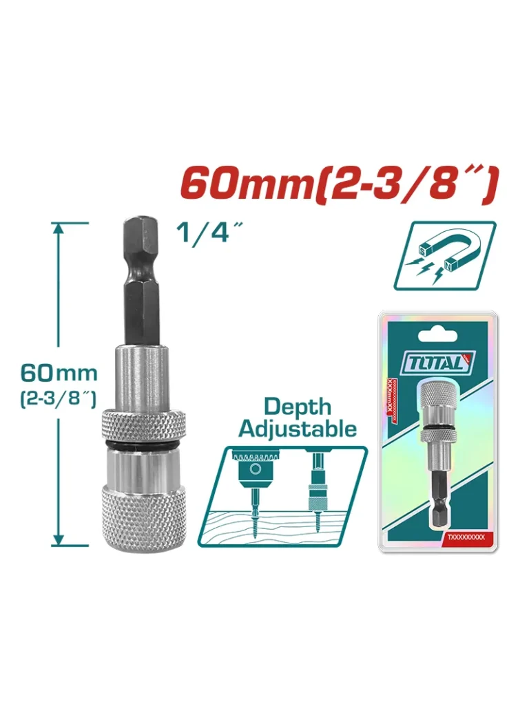 PUNTA EXTENSION PORTA PUNTAS CON TOPE 2.3/8" TAC464601 TOTAL TOOLS