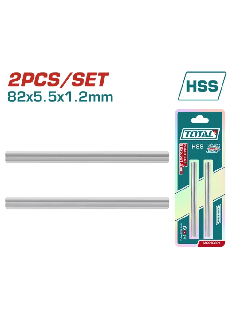 CUCHILLAS PARA CEPILLO MADERA JUEGO 2 PIEZAS 3.1/4" TAC618201 TOTAL TOOLS