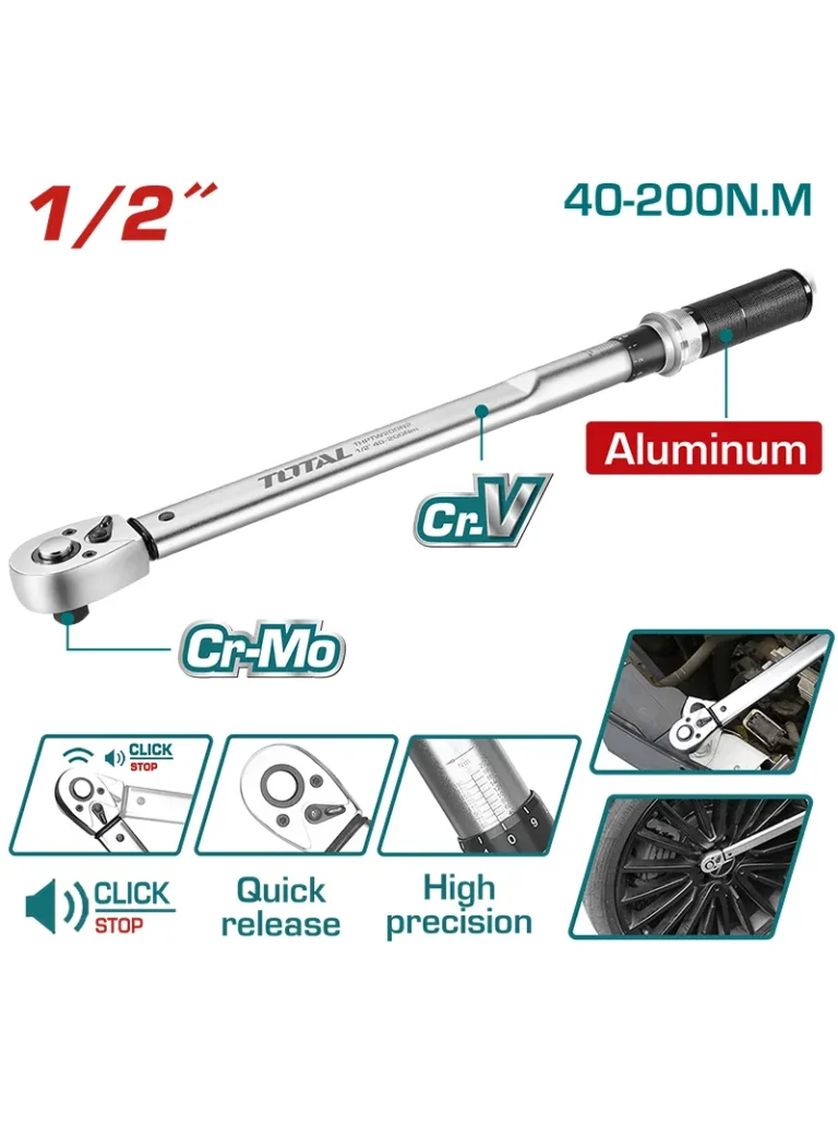 TORQUIMETRO CUADRANTE 1/2" DE 40 A 200Nm THPTW200N2 TOTAL TOOLS