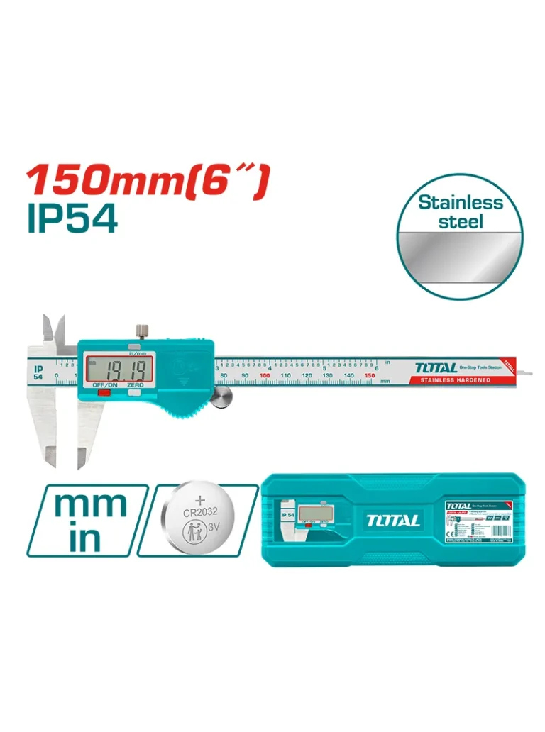 CALIBRADOR PIE DE REY DIGITAL 6" TMT321506 TOTAL TOOLS