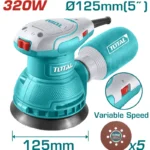 LIJADORA INDUSTRIAL ROTO ORBITAL 5" 320W UTF2131256 TOTAL TOOLS