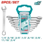LLAVE COMBINADA JUEGO 8 PIEZAS 1/4" A 3/4" UTHT102286 TOTAL TOOLS