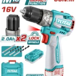 TALADRO INALÁMBRICO PERCUTOR 1/2" 16V 2 PILAS + CARGADOR UTIDLI16682 TOTAL TOOLS