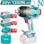 Llave inalámbrica de impacto Total Tools UTIWLI20135 de 3/4" para trabajos de ajuste y desmontaje.