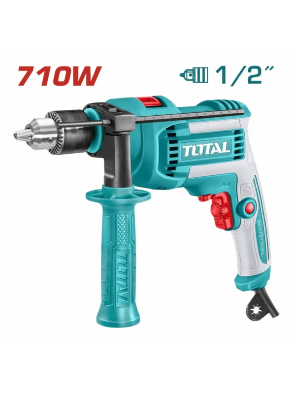 TALADRO PERCUTOR REVERSIBLE 710W 1/2" UTG1071366 TOTAL TOOLS