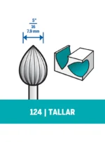 Fresa de Tallado Dremel de punta llama de fuego de 7,9mm (124)
