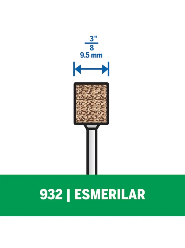 Piedra de esmerilado Dremel formato cuadrado de 9,5mm (932)
