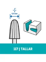 Fresa Dremel de Tallado Cilindrica de Punta Redondada de 6,4mm (117)