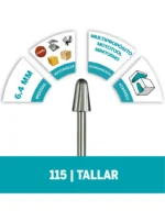 Fresa Dremel de Tallado Cilindrica de Punta Redondada de 6,4mm (117)