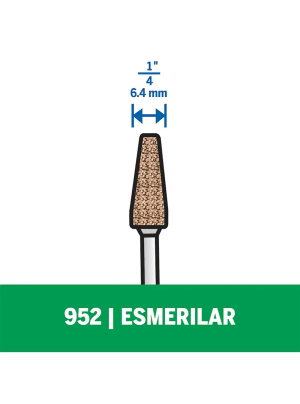 Piedra de esmerilado Dremel oval con punta delgada de 6,4mm (953)
