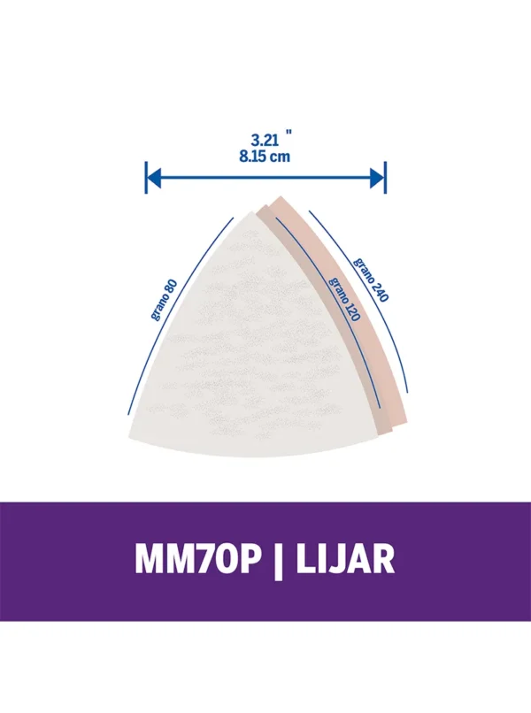 Papel para Lijar Pintura para Dremel Multi-Max con 6 (P80, P120 y P240) M70P