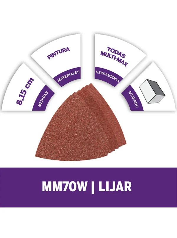 Papel de lija para Dremel Multi-Max con 6 (P60, P120 y P240) M70W