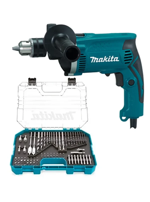 TALADRO PERCUTOR 1/2" HP1630 + KIT 75 ACCESORIOS E-06943 MAKITA
