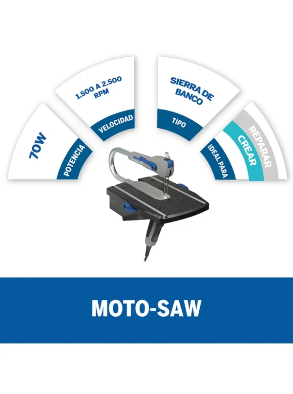 Sierra Caladora Dremel Moto-Saw con 10 Accesorios MS20AA