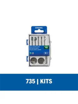 Kit Dremel con 8 accesorios para vidrio y piedra (735)