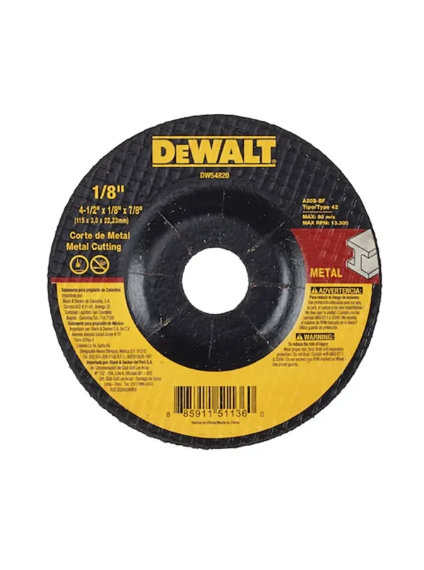 DISCO DE CORTE METAL T27 4.1/2" X 1/8" DEWALT DW54820