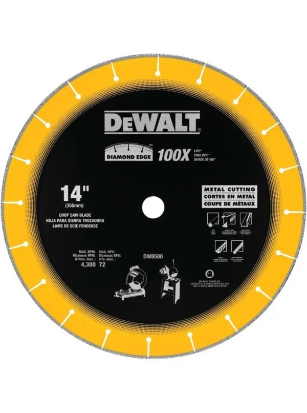 DISCO DIAMANTADO CORTA METALES 14" DEWALT DW8500