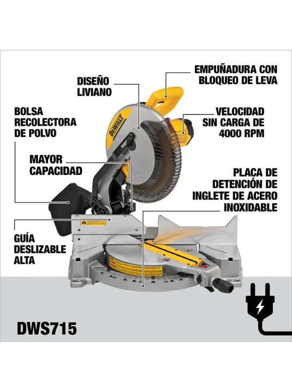 ACOLILLADORA INDUSTRIAL 12" DEWALT DWS715-B3A