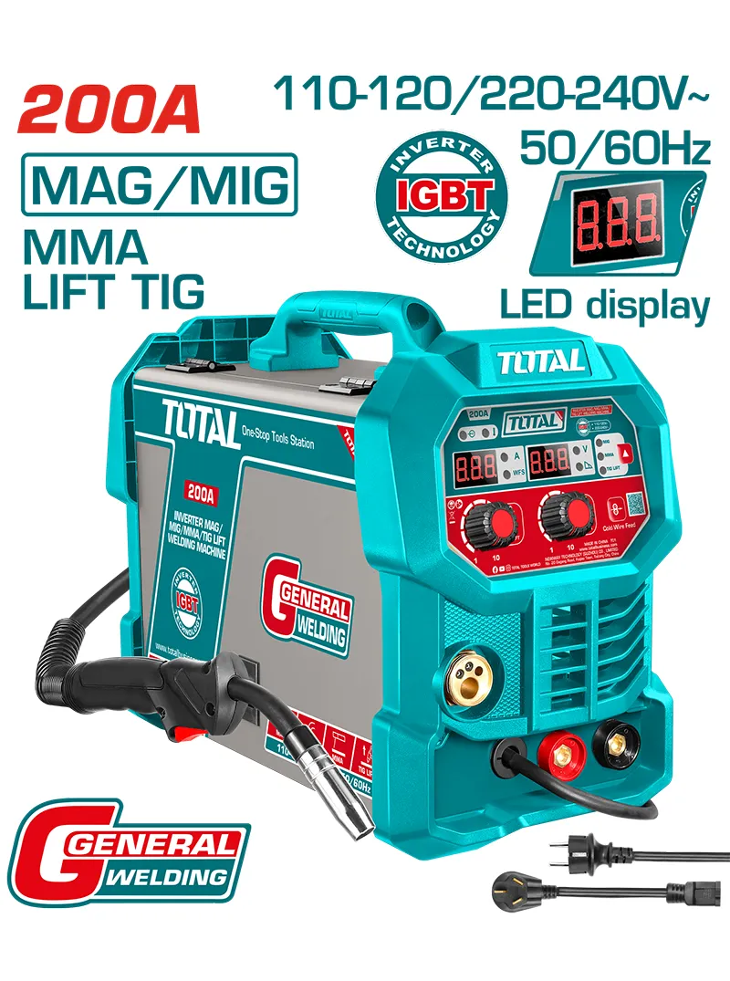 EQUIPO INVERSON MIG MAG TIG 110220V 200 AMP TOTAL UTMGT20058 EQUIPO INVERSON MIG MAG TIG 110220V 200 AMP TOTAL UTMGT20058