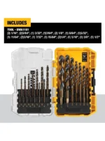 JUEGO DE 21 BROCAS HSS 1/16" A 1/2" DEWALT DWA1181