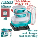 LIJADORA INALÁMBRICA CUADRADA 110mm X 100mm TOTAL TSHSLI2024