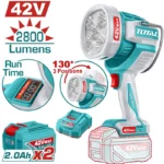 LINTERNA INALÁMBRICA 2800 LUMENS 42V + 2 BATERÍA 2Ah TOTAL UTWLI42896