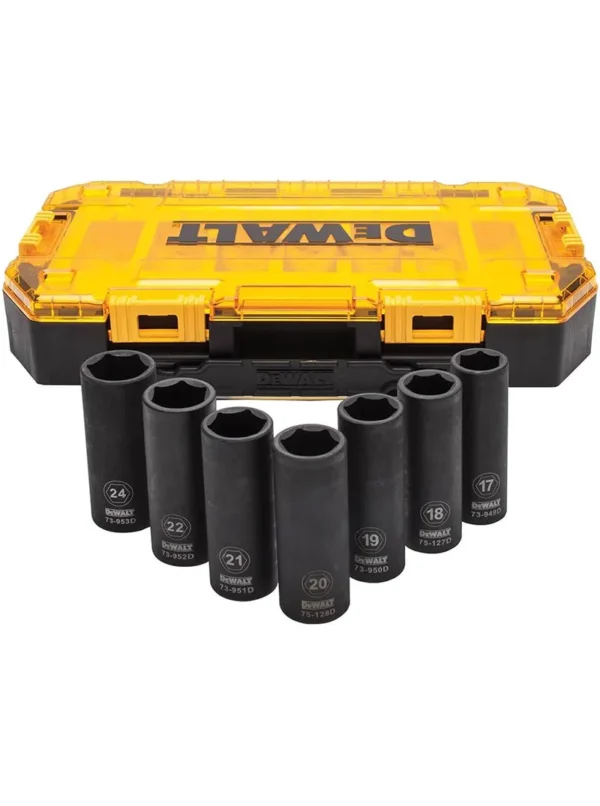 LLAVE DE IMPACTO INALÁMBRICA 2 BATERÍAS 5AH + JUEGO COPAS 1 2 DWMT74737 DEWALT DCF900P2-B3B (1)