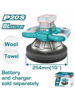 POLICHADORA INALÁMBRICA 2 MANOS 10 + BONETES TOTAL TOPLI202548