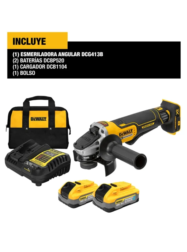 PULIDORA INALÁMBRICA SIN ESCOBILLAS 2 BATERÍAS 5AH DEWALT DCG413H2-B3