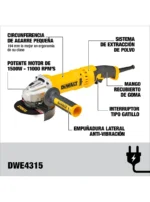 PULIDORA INDUSTRIAL 1500W 5 DEWALT DWE4315-B3