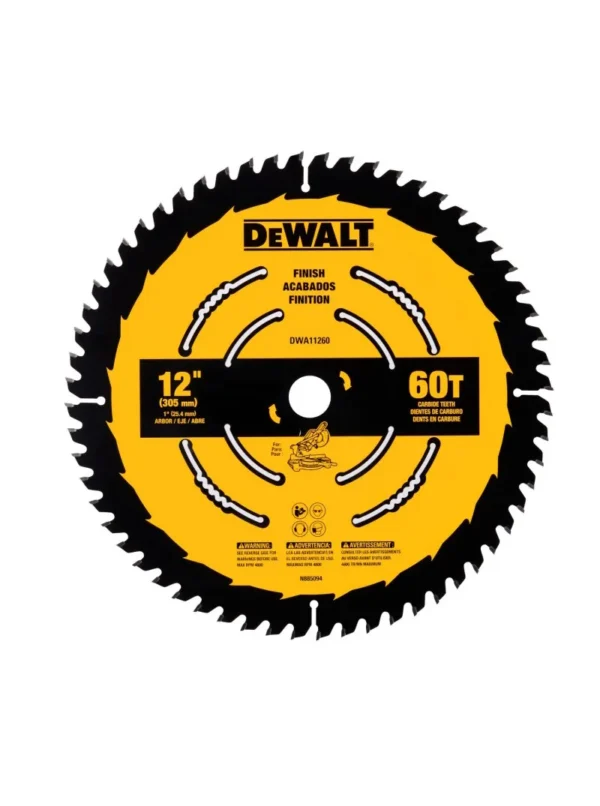 SIERRA CIRCULAR TUNGSTENO PARA MADERA ENCHAPADA 12 X 60 DIENTES DEWALT DWA11260