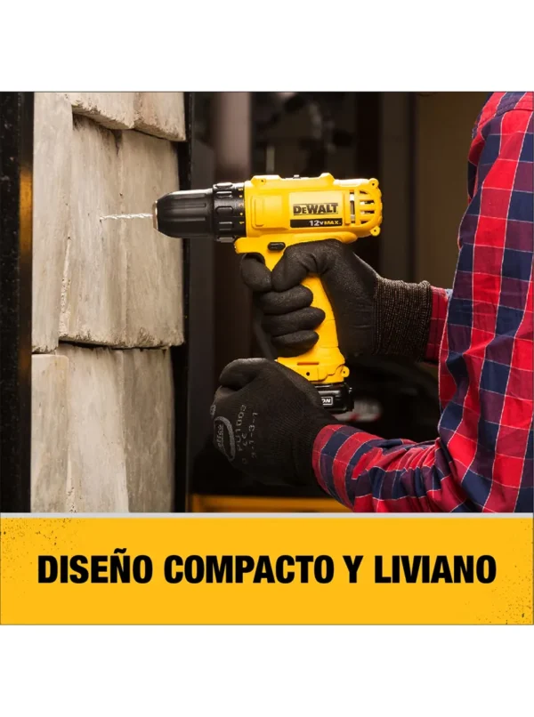 TALADRO INALÁMBRICO 12V 2 BATERÍAS + CARGADOR 12V DEWALT DCD700C2-B3
