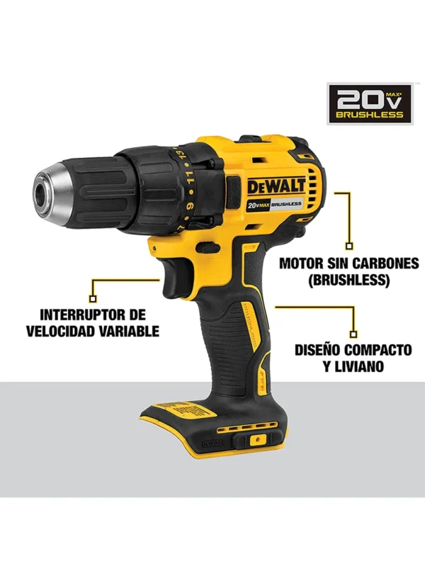 TALADRO INALÁMBRICO ROTACIÓN 1/2" 2 BATERÍAS DEWALT DCD7771D2-B3