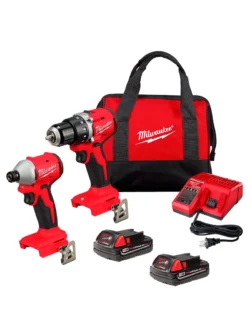 taladro inalámbrico y destornillador de impacto Milwaukee 3610-22CT con baterías 2.0Ah y cargador