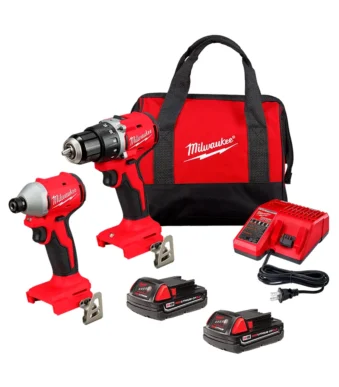 taladro inalámbrico y destornillador de impacto Milwaukee 3610-22CT con baterías 2.0Ah y cargador