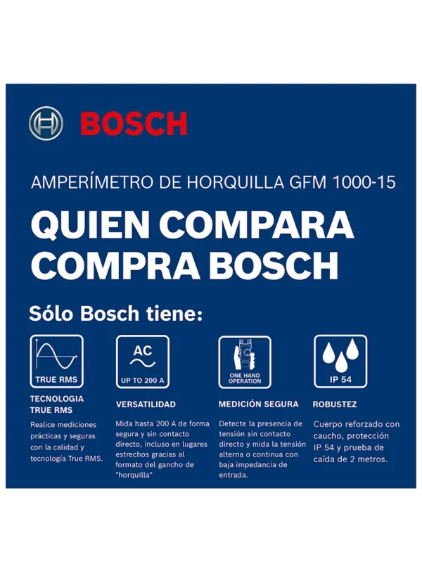 PINZA AMPERIMETRICA DE HORQUILLA BOSCH GFM 1000-15