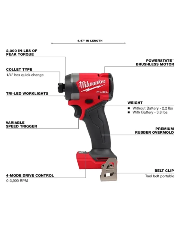 DESTORNILLADOR DE IMPACTO HEXAGONAL M18 FUEL™ DE 14 MILWAUKEE 2953-20