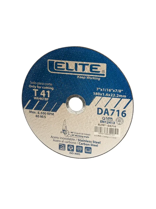 DISCO ABRASIVO DE CORTE 7 X 116 ELITE DA716